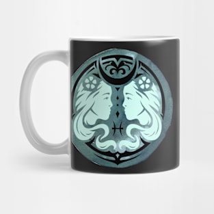 Gemini Watercolor Teal Mug